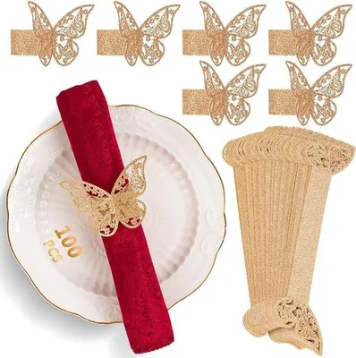 Produktbild von Famanu Serviettenring Set - 100 Stück, minimalistische Eleganz