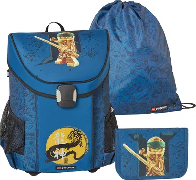Produktbild von Lego Ninjago Schulranzen Set 3tlg. EASY GOLD/BLUE Ranzen