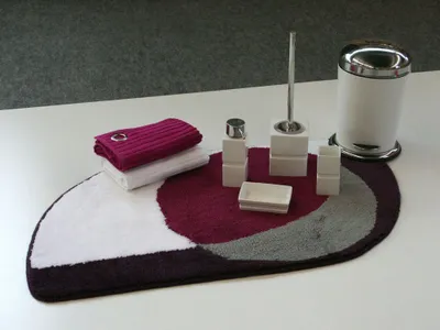 Produktbild von Batex Badematte Badteppich Badvorleger Duschvorleger Badezimmerteppich 60x100cm Kringel Violett