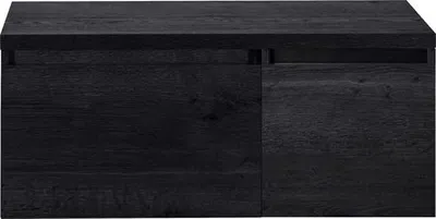 Produktbild von Sanox Waschtischunterschrank Frozen BxHxT 100 (60/40) x 43 x 45 cm Frontfarbe black oak mit Waschtischplatte