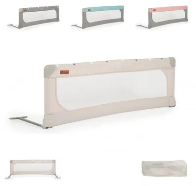 Produktbild von Cangaroo Bettschutzgitter Leinen 130 cm Bettgitter Rausfallschutz Front klappbar beige