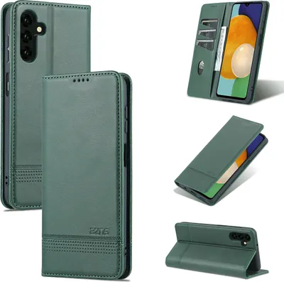 Produktbild von Galaxy A13 5G Leder Hülle, Klapphüllen Brieftasche Magnetverschluss Ständer Schutzhülle für Samsung Galaxy A13 5G Grün