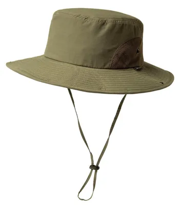 Productafbeelding van Sonnenhut heren, bucket hat, waterdicht, UPF50+, brede rand, maat M-L, olijfgroen