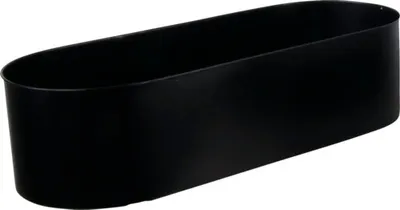 Produktbild von Blumenkasten Lafiora oval Metall 46 x 18,5 x 12 cm schwarz inkl. Pflanzvlies