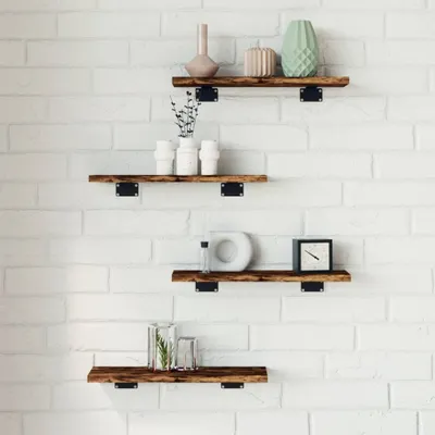 Produktbild von Möbel Wandregale 4 Stk. Räuchereiche 40x10x1,5 cm Holzwerkstoff - Wandregale &11958