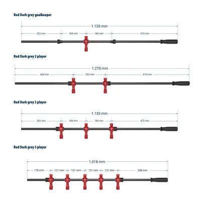 Produktbild von Sportime Kickerstange "Black Dragon", 16 mm, glänzend