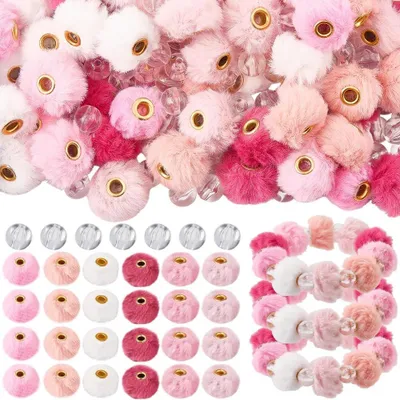 Image de 360 pièces de pompons et de perles pour la création de bijoux