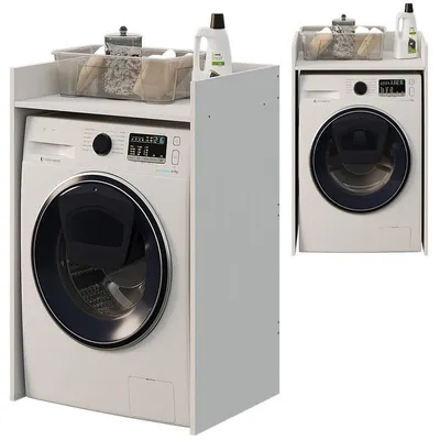 Immagine prodotto di Mobile da bagno da posizionare sopra la lavatrice/asciugatrice – colonna, scaffale, mobile per elettrodomestici – bianco 64 cm