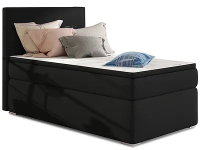 Obrázok produktu pre nabbi Čalúnená jednolôžková posteľ s úložným priestorom Rodrigo 90 L - čierna (Sawana 14)