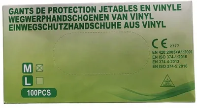 Zdjęcie produktu dla Rękawiczki Jednorazowe Gants JETABLES Winyl bezbarwny rozmiar M 100 szt.