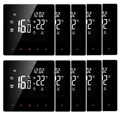 Zdjęcie produktu dla 8X Inteligentny termostat pokojowy elektryczny termostat ogrzewania podłogowego cyfrowy regulator temperatury wyświetlacz LCD ekran dotykowy tygodniowy programowalny dla domu szkoły biura hotelu, 16A