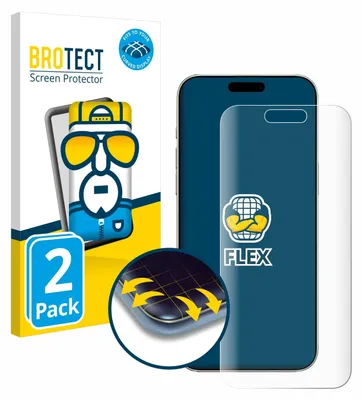 Product packaging and a representation of a smartphone with a screen protector applied.