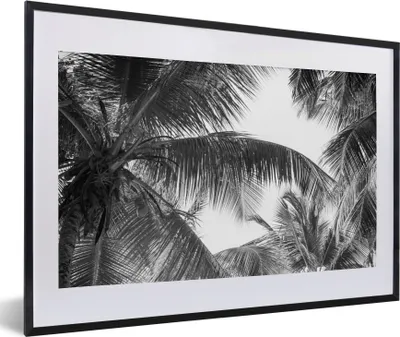 Produktbild von MuchoWow® Gerahmtes Poster Palmwedel - Vintage - Natur 60x40 cm - Poster mit Schwarzem Bilderrahmen Wandposter Rahmen Foto Bilder - Schlafzimmer - Plakat in Rahmen - Drucken