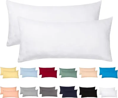 Produktbild von Jersey Kissenbezug 2er Set 40x80 cm 100% Baumwolle Weiss