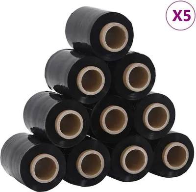 Obrázok produktu pre vidaXL Stretch fólie 50 ks čierne 23 μm 10 cm x 150 m
