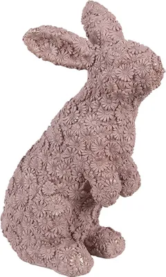Image de Clayre & Eef Figurine de décoration Lapin 19x11x26 cm Rose Plastique