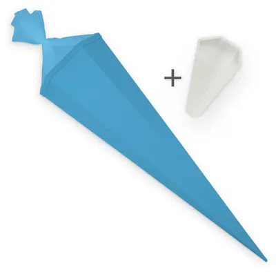 Produktbild von itenga Set Pazifikblau Bastelschultüte Rohling 85 cm eckig + Spitzenschutz
