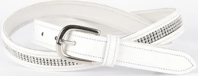 Image de Harrys Horse Ceinture pour culotte d'équitation lack Crystal Strall blanc 90 cm, longueur de la ceinture:80cm