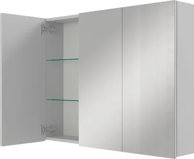 Produktbild von Planetmöbel ARIA Spiegelschrank für das Bad 90 cm Weiß Grau, ohne Leuchte und Steckdose