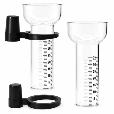 Produktbild von Regenmesser Glas 2er Set 35 mm, Niederschlagsmesser mit Halterung, frostbeständig, hochpräzise Messung für Garten & Landwirtschaft