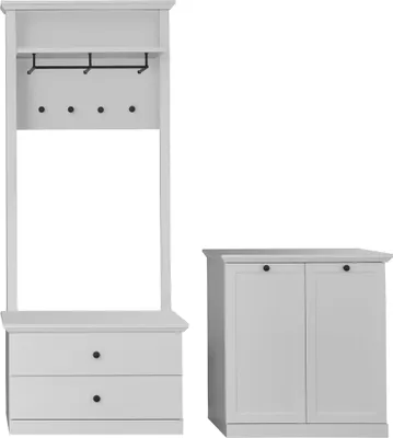 Produktbild von trendteam Garderobe 3-teilige Kombination BrandsonBaxter Weiß Nachbildung 177 x 200 x 41 cm