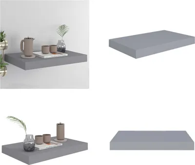 Zdjęcie produktu dla vidaXL Pływająca półka szara 40x23x3,8 cm MDF - Półka ścienna - Półki ścienne - Pływająca półka ścienna - Pływająca półka ścienna