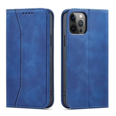 Produktbild von Magnetische Schutzhülle für iPhone 12 Pro Max mit Kartenfach und Ständer, blau