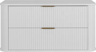 Zdjęcie produktu dla Szafka łazienkowa, biała + złoty uchwyt, 41,5 x 100,4 x 51,7 cm