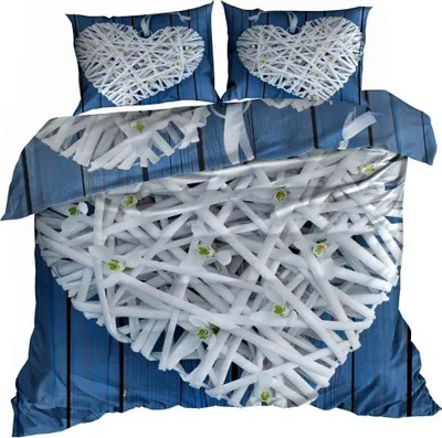 Produktbild von 3D Baumwollsatin Bettwäsche 160x200cm WICKER HEART