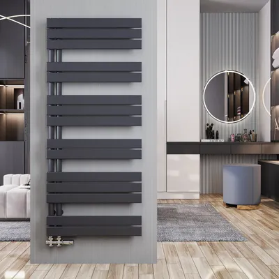 Produktbild von Heilmetz Badheizkörper 1385x600x59mm Seitenanschluss 798 Watt Anthrazit, Handtuchtrockner Handtuchwärmer Flach Design Heizkörper für Bad Ohne heizstab