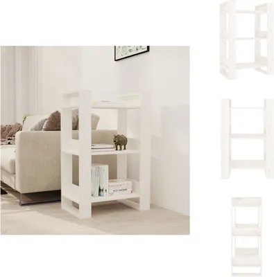 Zdjęcie produktu dla vidaXL Regał/przegroda do pokoju biały 60x35x91 cm lite drewno sosnowe - Regały i biblioteczki