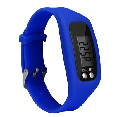 Produktbild von Sport Laufen Silikon Schrittzähler Kalorien Schrittzähler Digitaluhr Armband-Blau