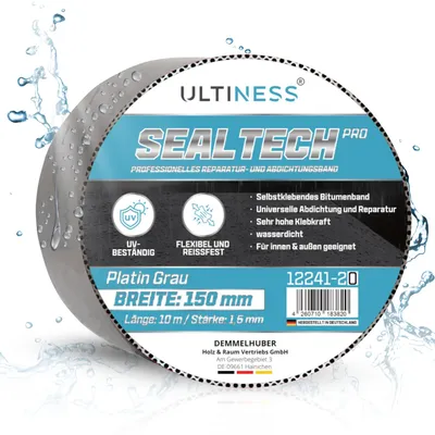 Produktbild von Ultiness Bitumen Aluband SealTechPRO selbtklebend Reparaturband Abdichtungsband sehr hohe Klebekraft - 150 mm 12241-20