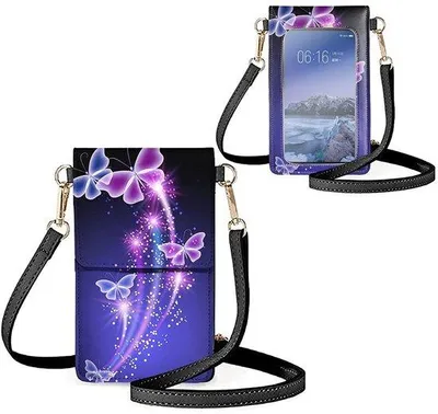 Productafbeelding van Schoudertas voor Mobiele Telefoon - Waterdicht - Vlinderpatroon