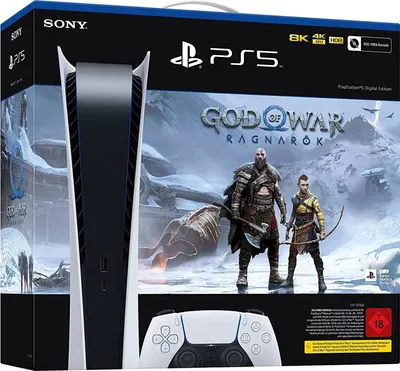Produktbild von Sony PlayStation 5 PS5 Digital Edition Konsole inkl. God of War™ Ragnarok