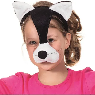 Produktbild von Tiermaske mit Miau-Sound beim Drücken der Nase und Haarreif zum Aufsetzen
