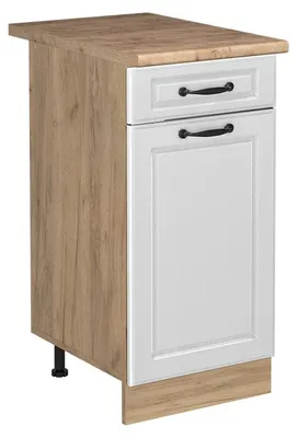 Zdjęcie produktu dla Szafki kuchenne Vicco R-Line Biały rustykalny/Dąb goldkraft 40 cm blat roboczy Dąb Goldkraft, Model 61182