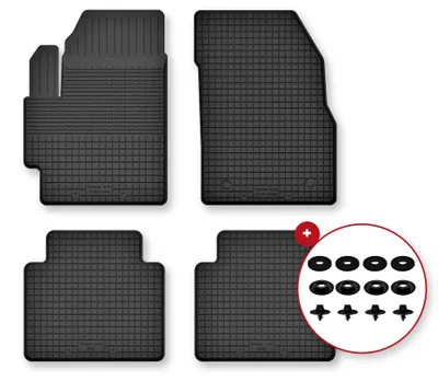 Image de Tapis de sol en caoutchouc pour Suzuki S-Cross Hybrid 2020- (SUV) – 4 pièces, noirs, semi-universel, adapté