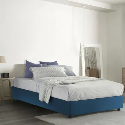Immagine prodotto di Talamo Italia Letto Piazza e Mezza Andla 135x215 cm blu, Sfoderabile Contenitore  Italy