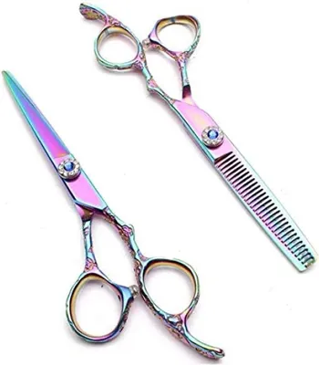 Produktbild von Friseurschere, Friseurschere, Haarschneideschere, 6,0 Zoll, Friseurset, Effilierschere, Schneideschere, Pflaumengriff, Salon-Haarschere, Haarschneideschere