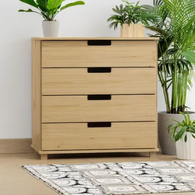 Produktbild von Kommode Kiefer massiv Vollholz natur 003 - Abmessung 100 x 100 x 42 cm (H x B x T)