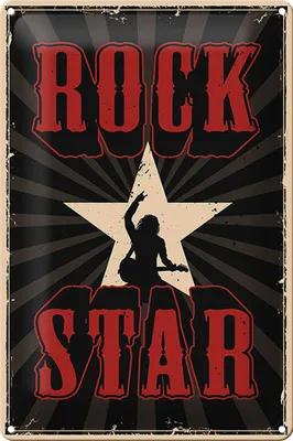 Produktbild von Blechschild Retro 20x30cm Rock Star Musik