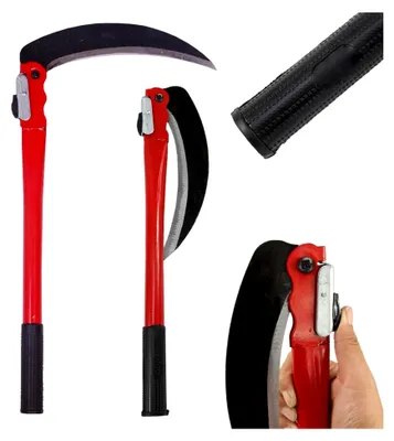 Produktbild von Klappbare Handsichel, 40 cm, mit gummiertem Griff, scharfer Klinge und Klingenverriegelung für Gartenarbeiten