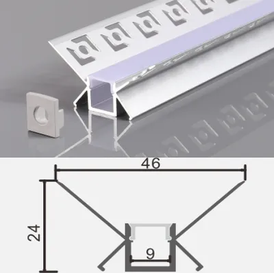 Produktbild von 2m LED Alu Profil Unterputz Rigips Trockenbau Schiene Kanalprofil mit Milchglas Abdeckung Kanal System für LED-Streifen Profil W