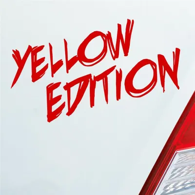Produktbild von Auto Aufkleber Yellow Edition Auto Car Tuning 15x7 cm Rot Sticker Heckscheibenaufkleber