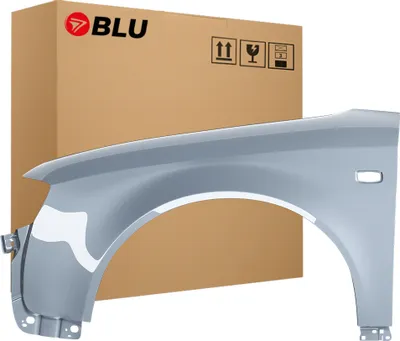 Zdjęcie produktu dla BLU Błotnik pasujący do Audi A4 B6 LY7L Lewy Szary AchatGrau | 2000-2004 | Przedni Przód | Lakierowany | Gotowy do montażu  | Stal