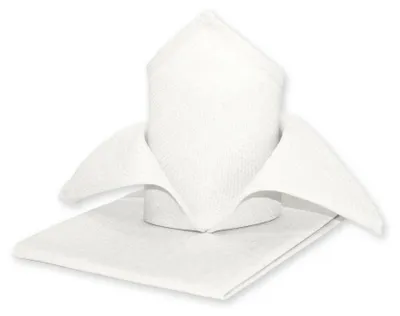 Produktbild von 4er Pack Stoff Servietten weiß Leinenoptik bügelfrei 50x50 cm beschichtet