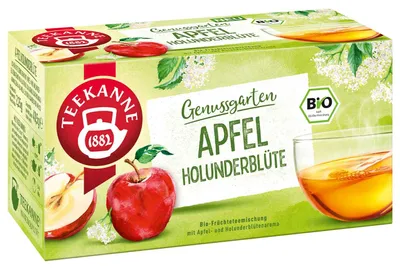 Obrázok produktu pre TEEKANNE 4009300080923 TEEKANNE Genussgarten APFEL HOLUNDERBLÜTETee 18 Portionen