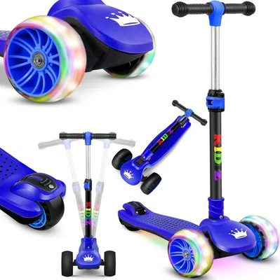 Produktbild von KIDIZ® Roller Kinder Scooter X-Pro2 Dreiradscooter mit PolyurethanLED Leuchtenden Räder Kinderroller faltbar Tret-Roller höhenverstellbarer Cityroller Kinderscooter für Jungen Mädchen 3-12 Jahre