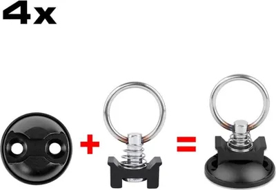 Produktbild von Ankerpunkte + Ösen, 4er Set, schwarz